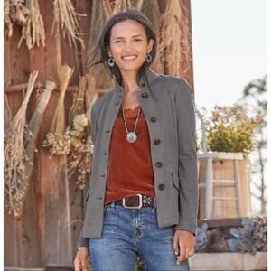 Sundance catalog Park wool blend knit blazer size XS gray